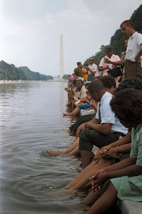 Black activists in front of the Washington Monument