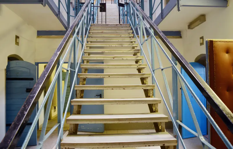 Stairway in an indoor prison